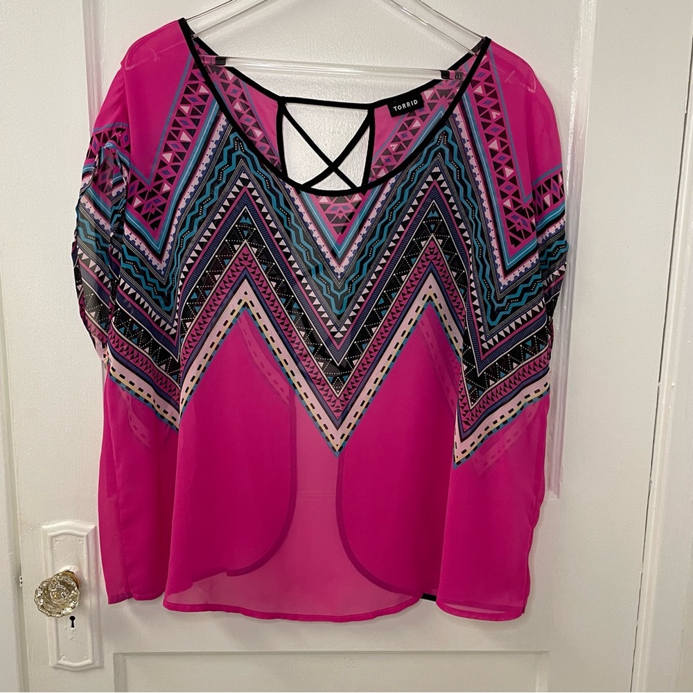 Torrid pink sheer top